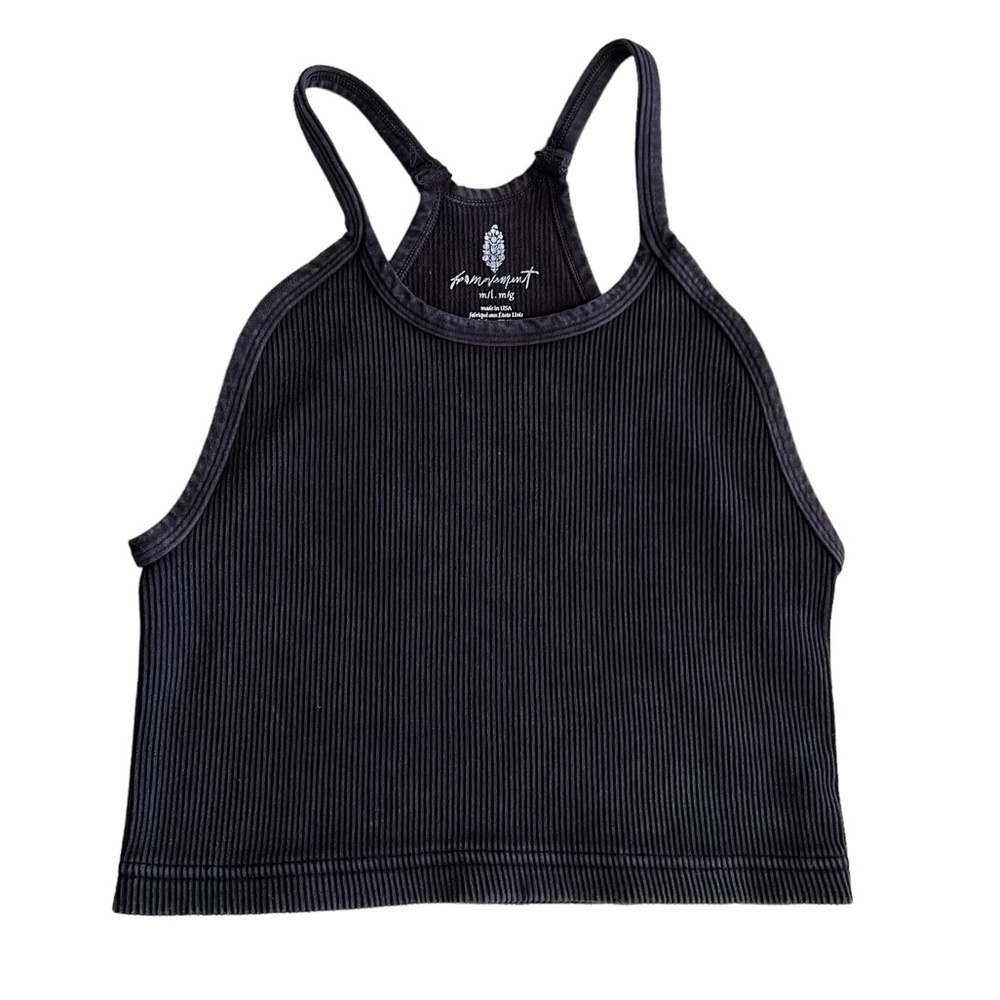 Free People Happiness Runs Crop Top in Washed Black Size M/L NEW